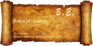 Babaji Emese névjegykártya